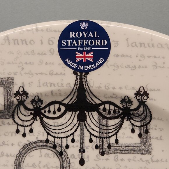 Set of 2 Dinner Plates - Royal Stafford Skeletons Dining Halloween China Dishes - Picture 5 of 6